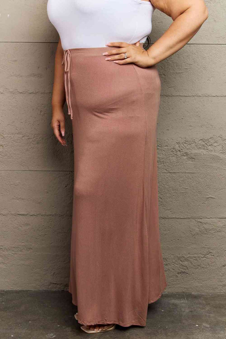 Culture Code For The Day Full Size Flare Maxi Skirt in Chocolate |1mrk.com