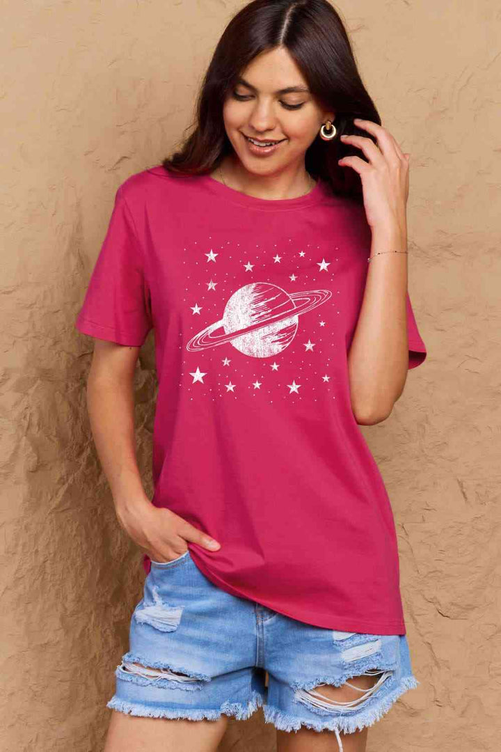 Simply Love Full Size Planet Graphic Cotton T-Shirt | 1mrk.com