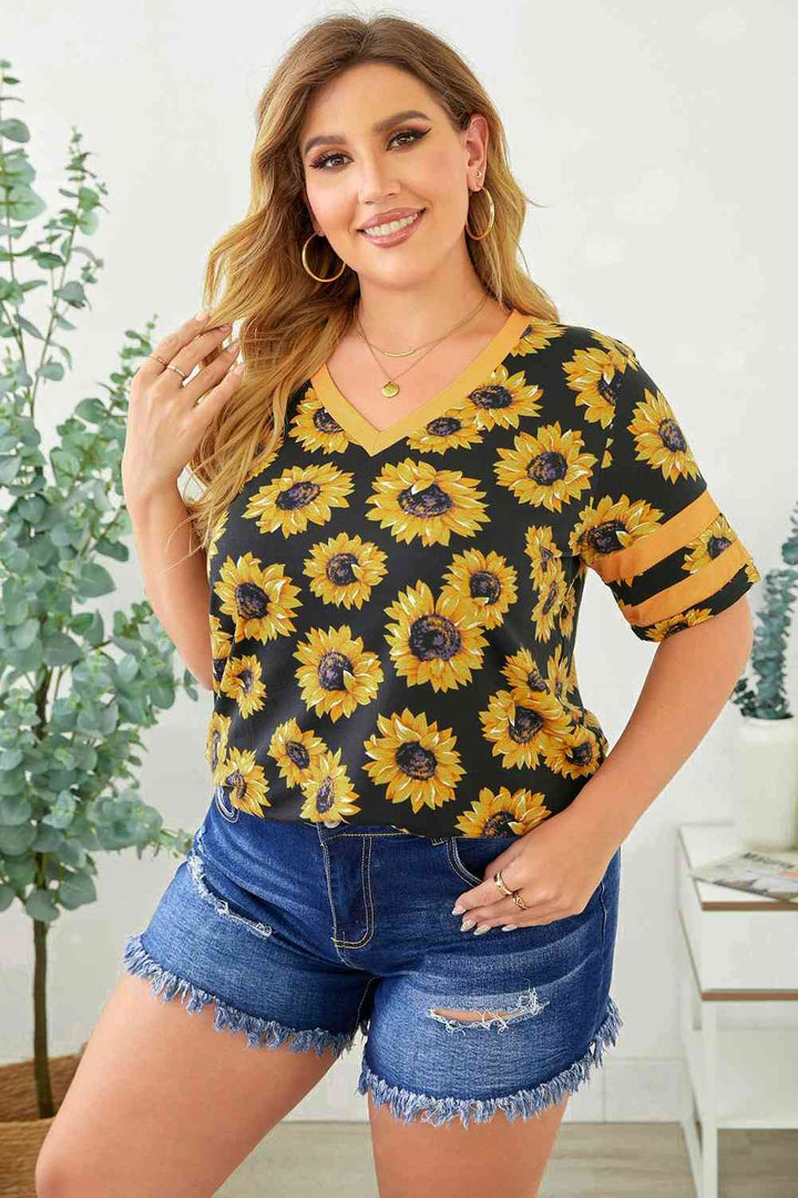 Plus Size V-Neck Tee Shirt | 1mrk.com