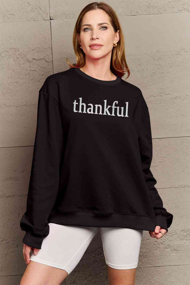 Simply Love Full Size THANKFUL Graphic Sweatshirt |1mrk.com