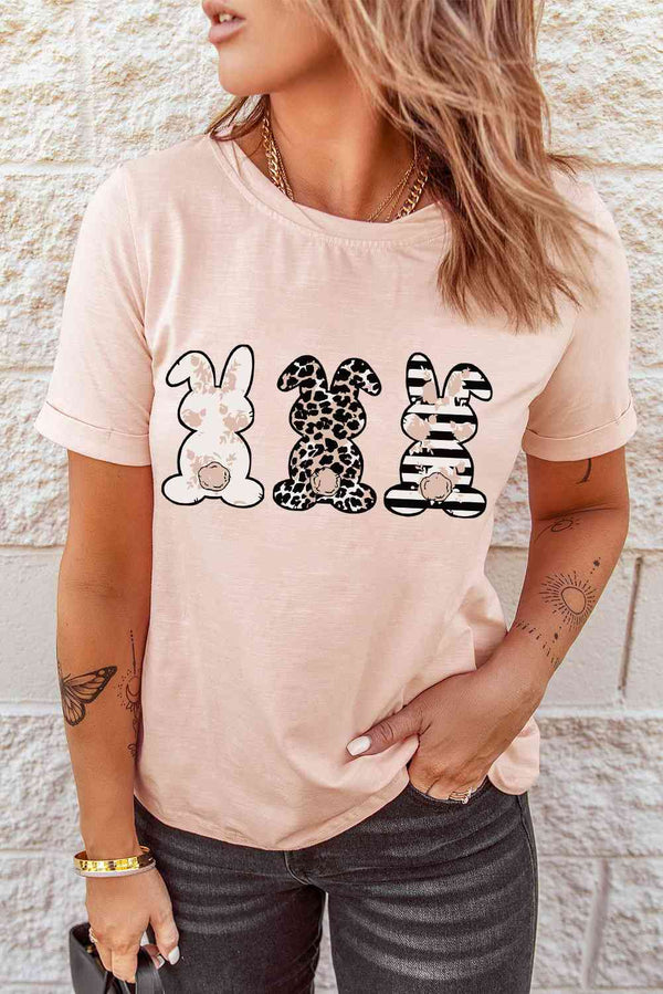 Easter Bunny Graphic Cuffed Tee Shirt | 1mrk.com