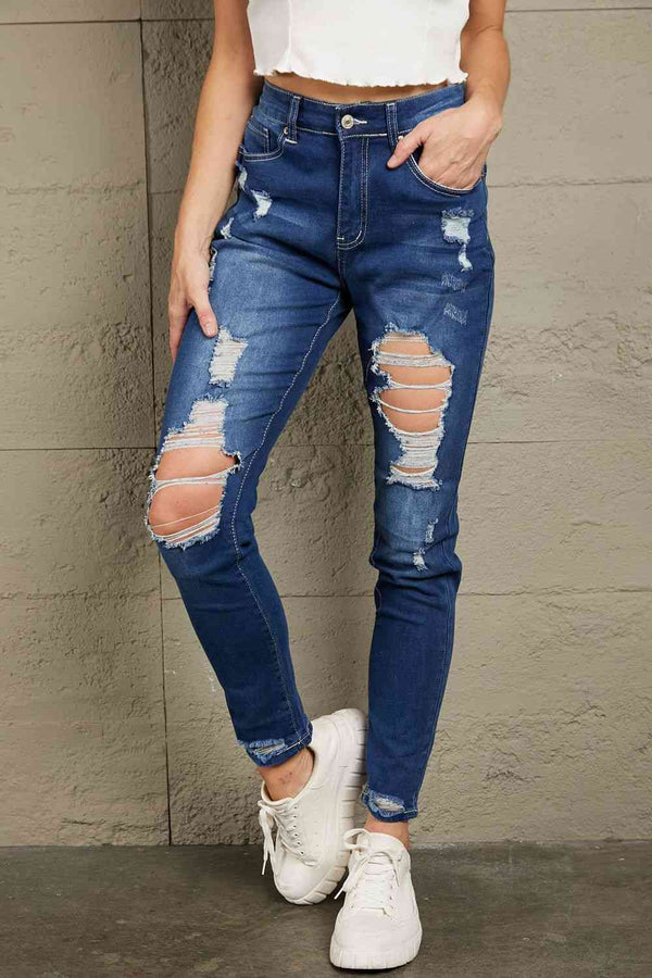 Baeful Distressed High-Rise Jeans with Pockets | 1mrk.com