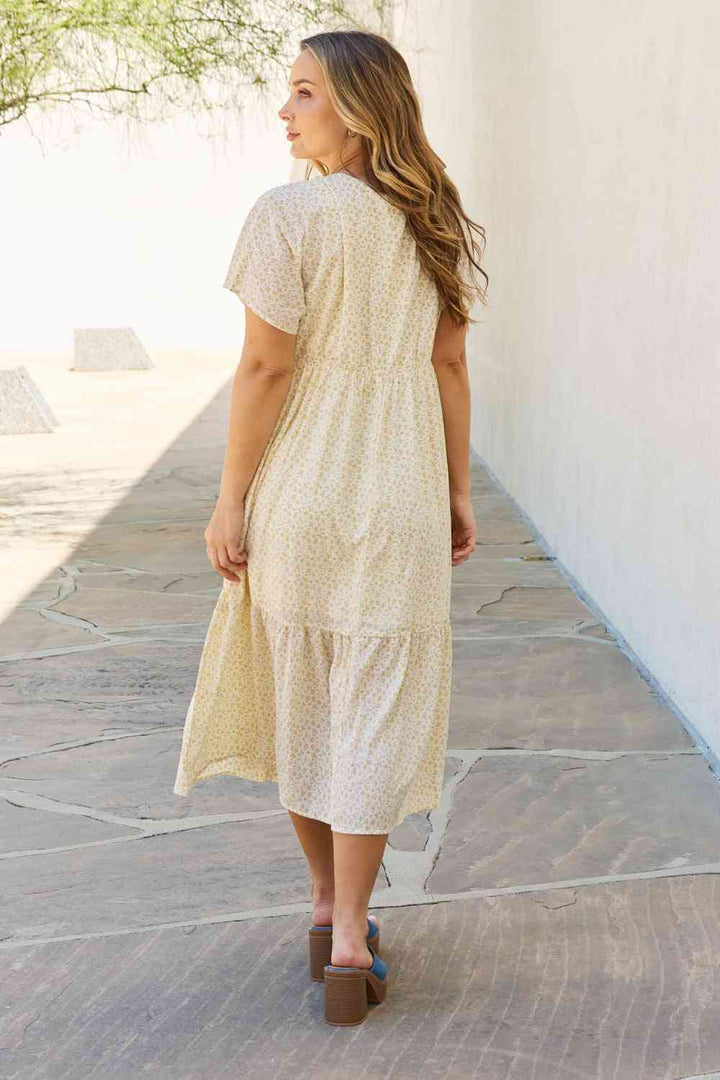 HEYSON Spring Baby Full Size Kimono Sleeve Midi Dress in Cream | 1mrk.com