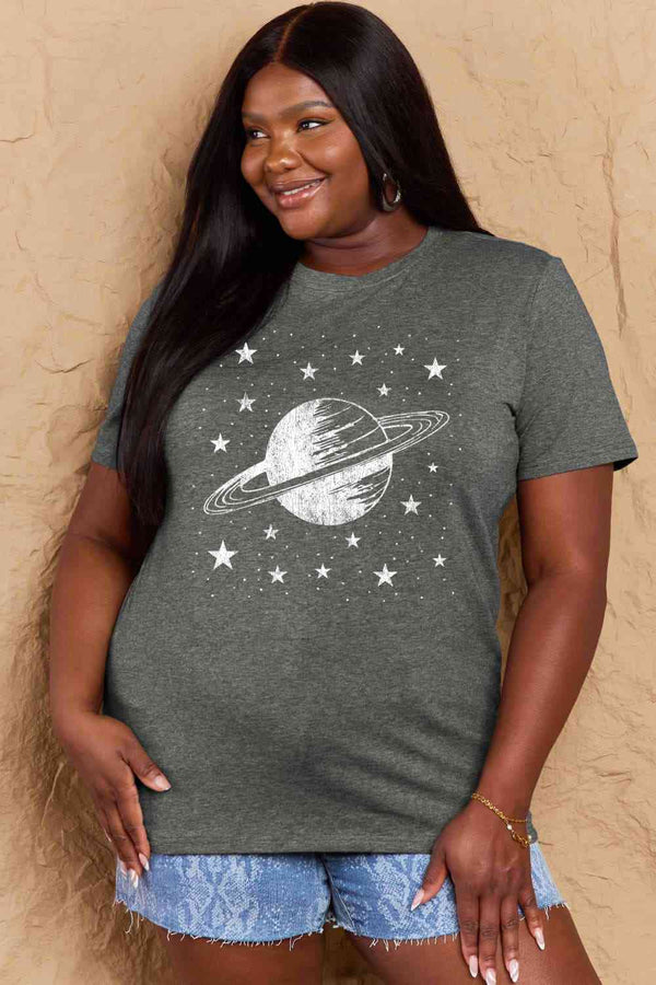 Simply Love Full Size Planet Graphic Cotton T-Shirt | 1mrk.com