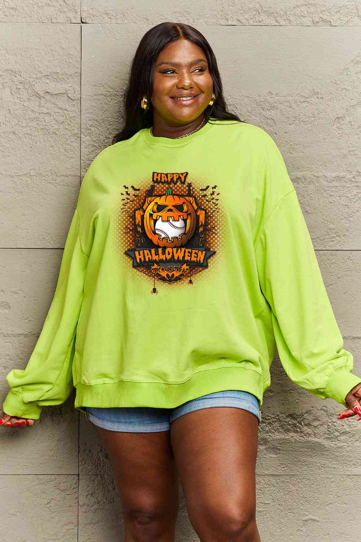 Simply Love Full Size HAPPY HALLOWEEN Graphic Sweatshirt |1mrk.com