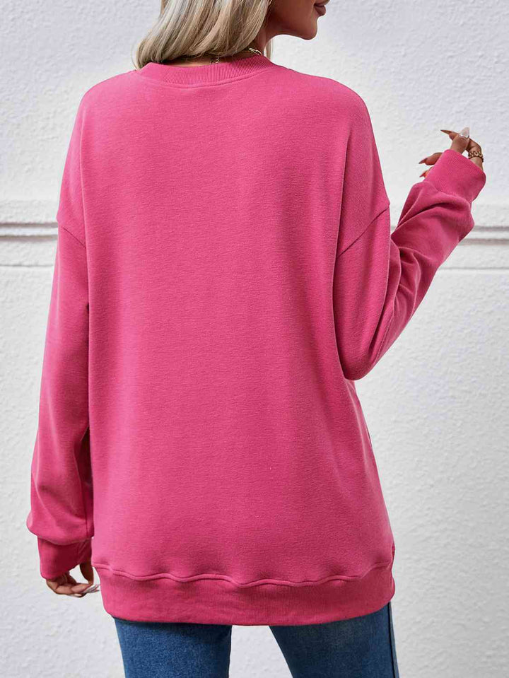 Dropped Shoulder Sweatshirt with Pockets |1mrk.com