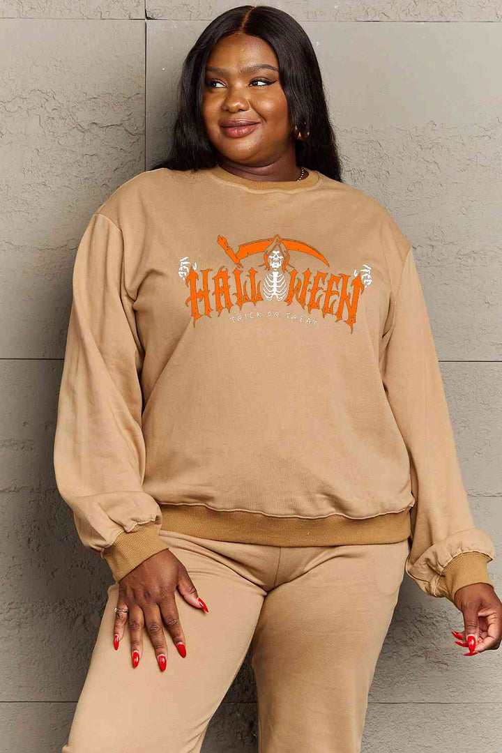 Simply Love Full Size HALLOWEEN TRICK OR TREAT Graphic Sweatshirt |1mrk.com