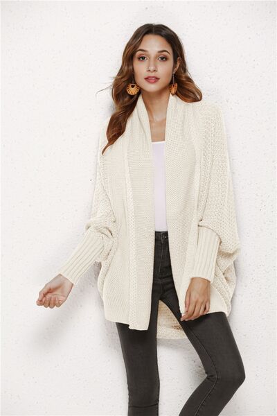 Open Front Batwing Sleeve Cardigan |1mrk.com