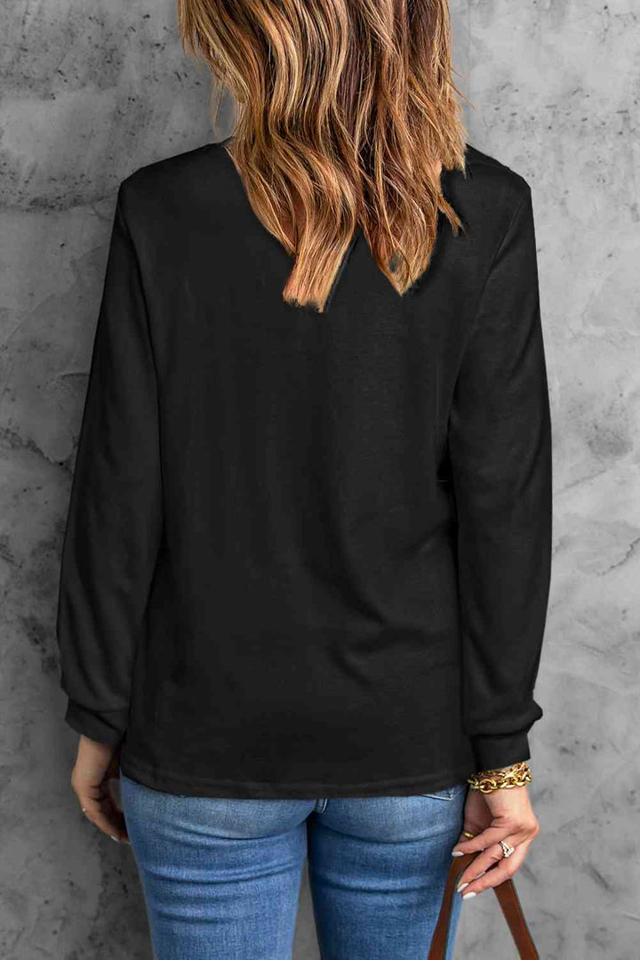 Round Neck Long Sleeve Top | 1mrk.com