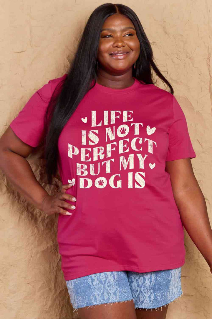 Simply Love Full Size Dog Slogan Graphic Cotton T-Shirt | 1mrk.com