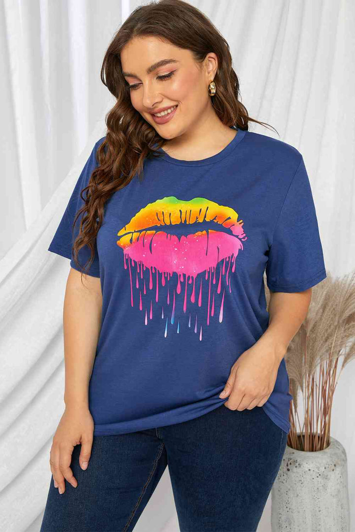 Plus Size Lip Graphic Tee Shirt | 1mrk.com