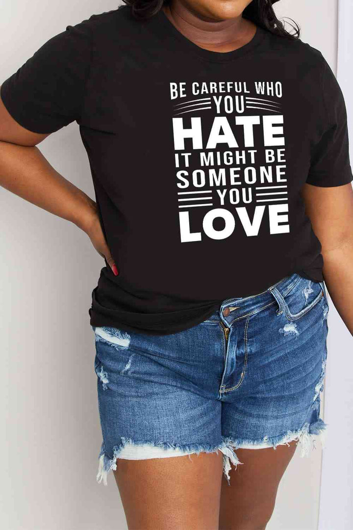 Simply Love Full Size Slogan Graphic Cotton Tee | 1mrk.com