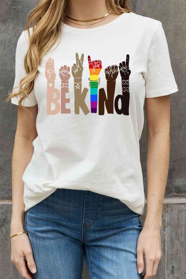 Simply Love Full Size BE KIND Graphic Cotton Tee | 1mrk.com