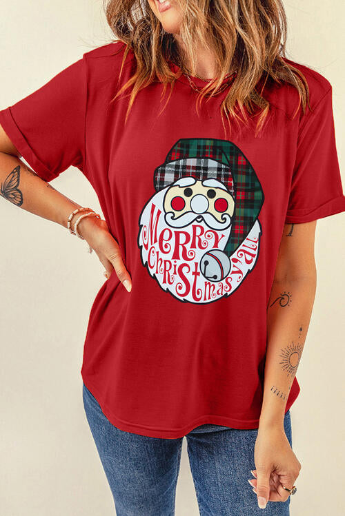 Santa Graphic Short Sleeve T-Shirt | 1mrk.com