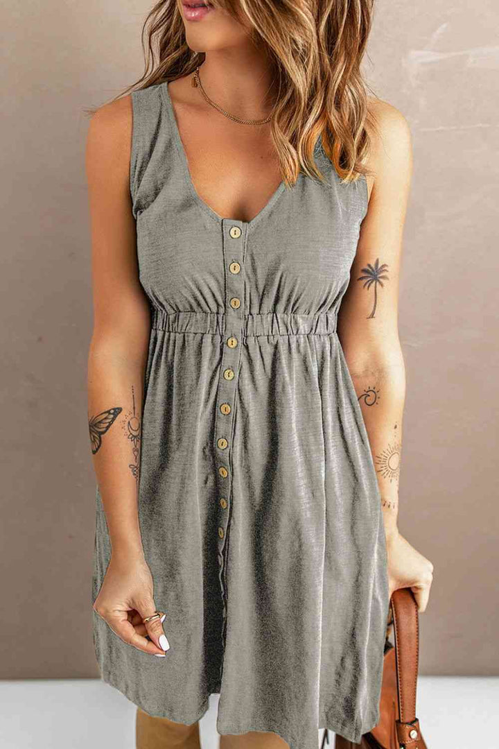 Sleeveless Button Down Mini Magic Dress | 1mrk.com