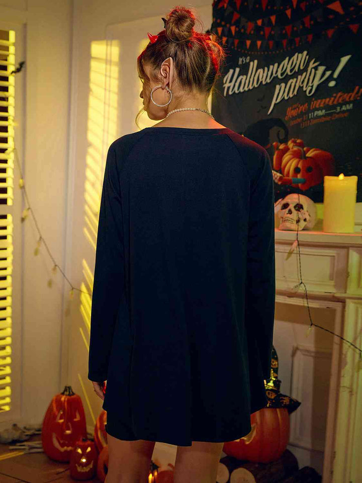 Round Neck Jack-o'-lantern Graphic T-Shirt | 1mrk.com