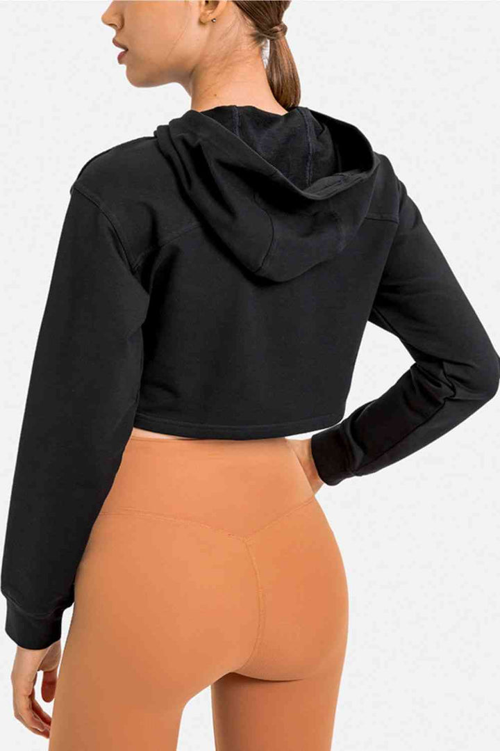 Long Sleeve Cropped Sports Hoodie |1mrk.com