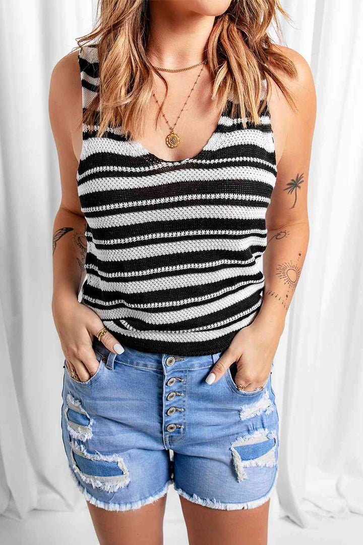 Striped Deep V Tank | 1mrk.com