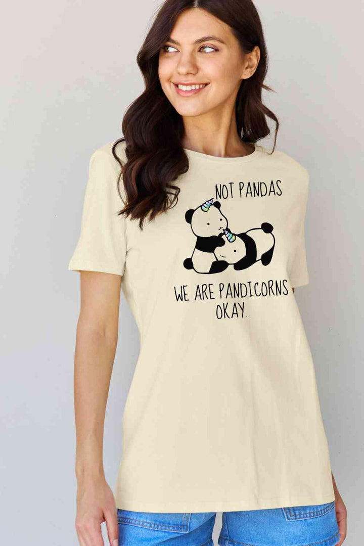 Simply Love Full Size  Pandicorn Graphic Cotton T-Shirt | 1mrk.com