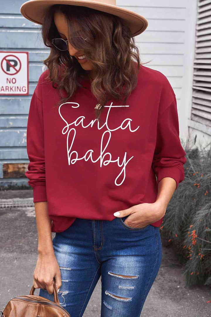 Christmas SANTA BABY Graphic Sweatshirt |1mrk.com