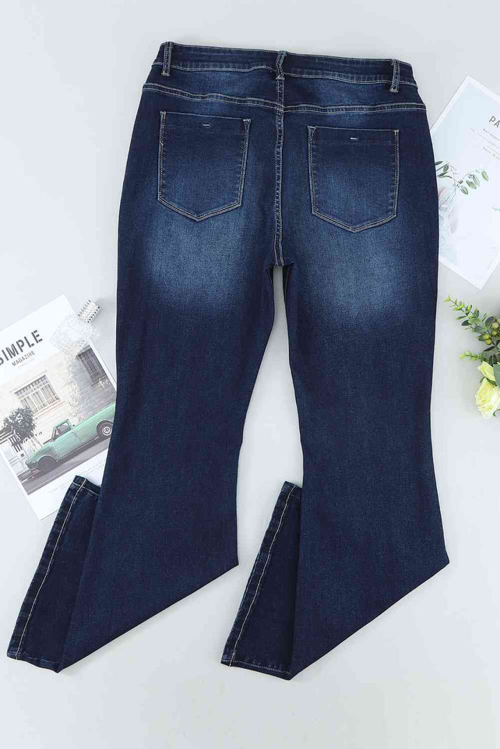 Plus Size Mid-Rise Waist Flare Jeans | 1mrk.com