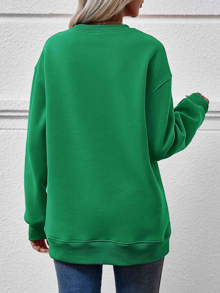 Round Neck Long Sleeve Sweatshirt |1mrk.com