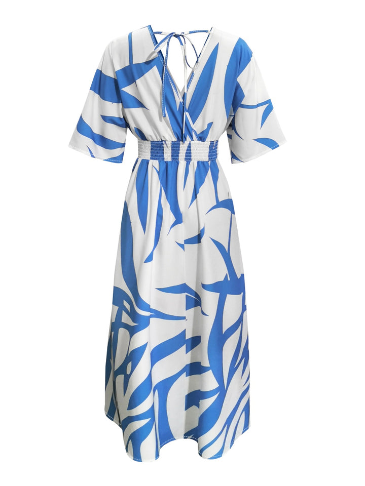 Slit Printed Surplice Maxi Dress | Trendsi