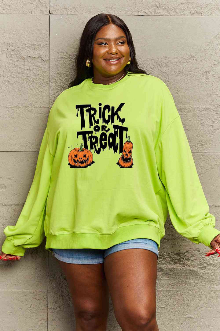 Simply Love Full Size TRICK OR TREAT Graphic Sweatshirt |1mrk.com