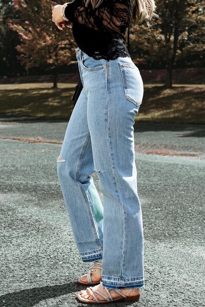 Distressed Straight Jeans | 1mrk.com