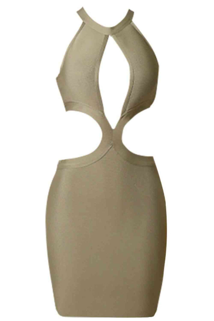 Cutout Grecian Neck Sleeveless Dress | 1mrk.com