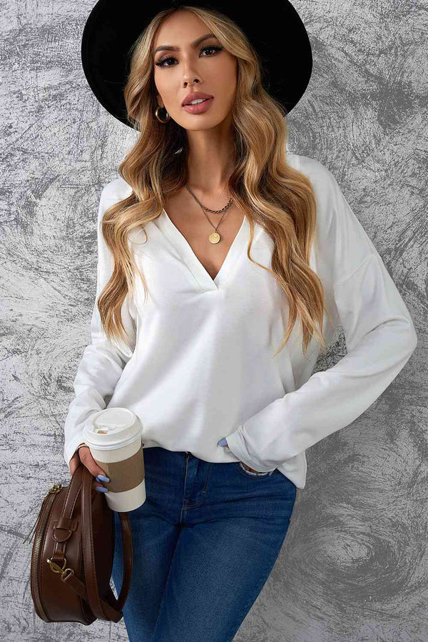 Johnny Collar Dropped Shoulder Top | 1mrk.com