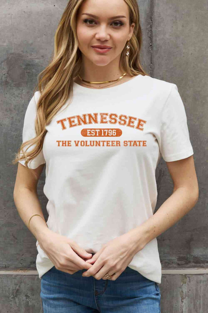 Simply Love Full Size TENNESSEE EST 1796 THE VOLUNTEER STATE Graphic Cotton Tee | 1mrk.com