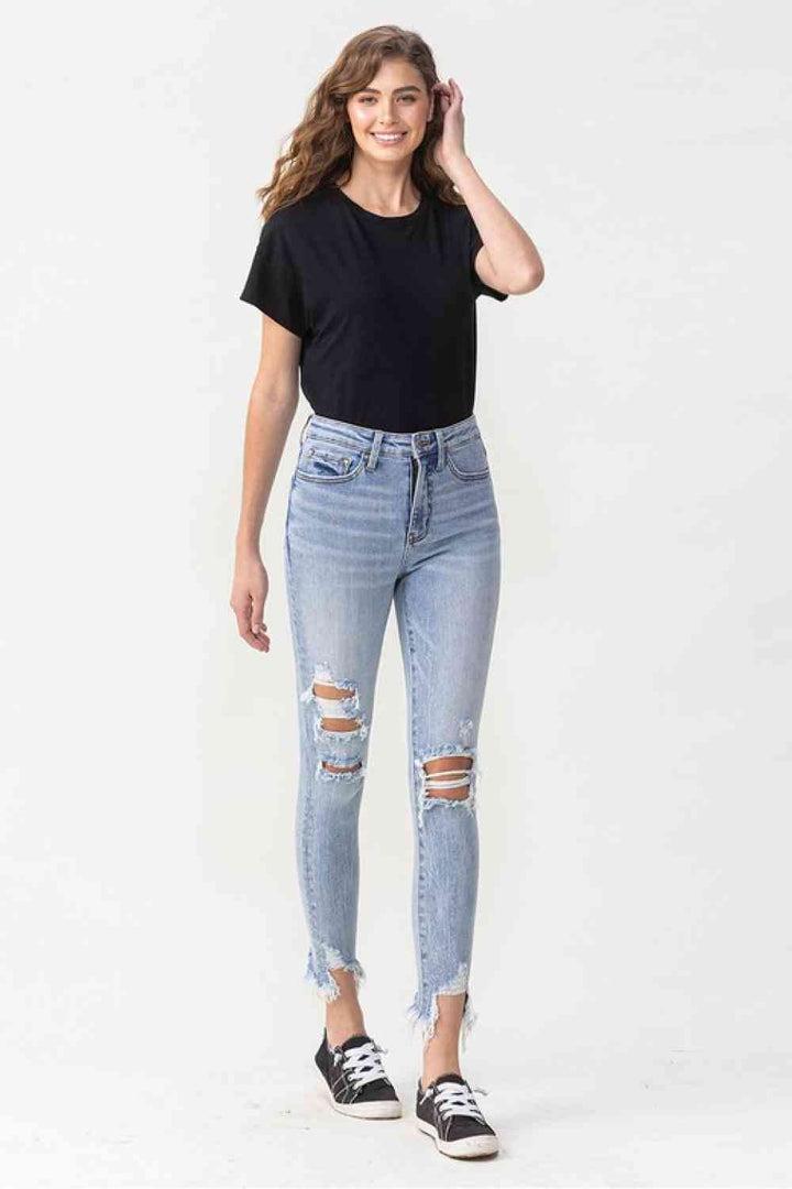 Lovervet Full Size Lauren Distressed High Rise Skinny Jeans | 1mrk.com