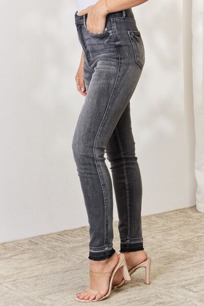 Judy Blue Full Size High Waist Tummy Control Release Hem Skinny Jeans |1mrk.com