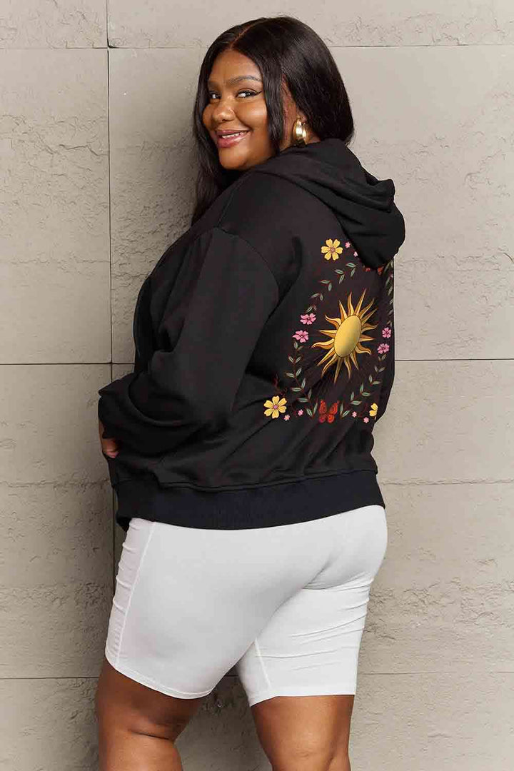 Simply Love Simply Love Full Size Sun Graphic Hooded Jacket | 1mrk.com