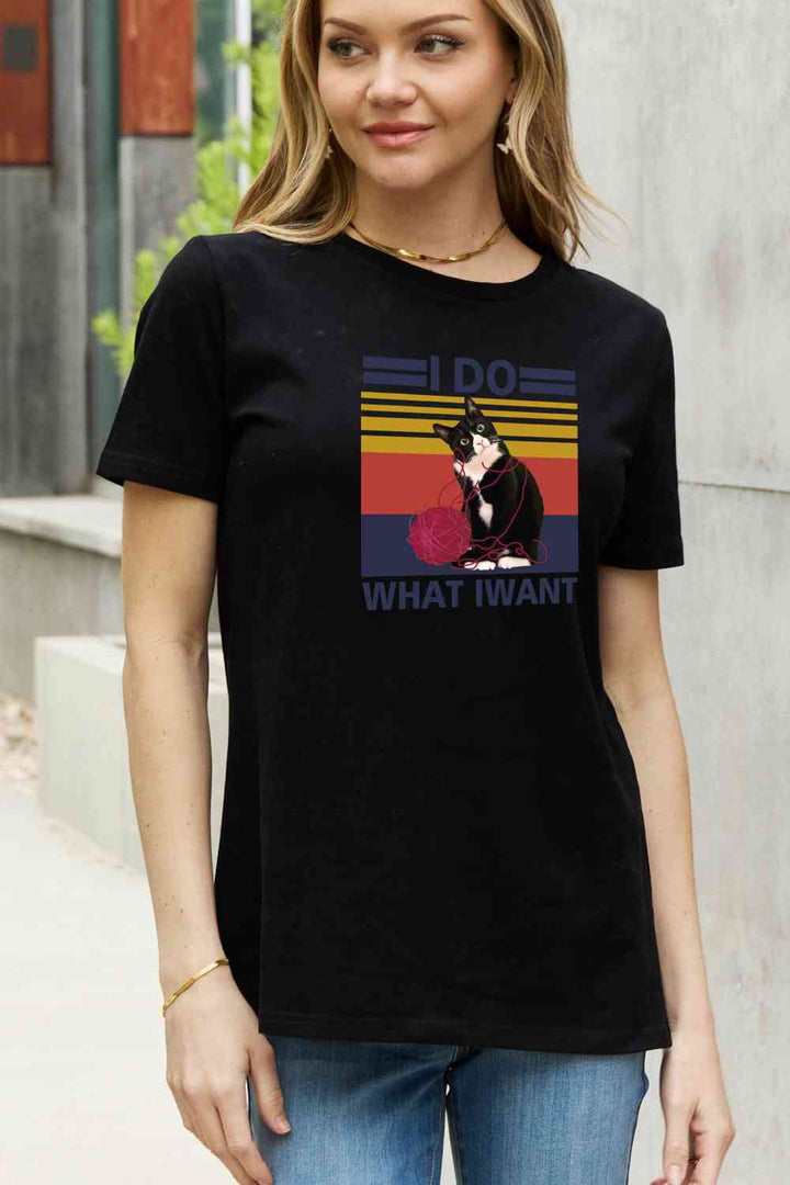 Simply Love Full Size I DO WHAT I WANT Graphic Cotton Tee | 1mrk.com