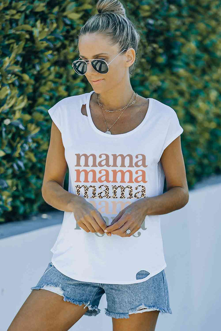 MAMA Graphic Cutout Tee | 1mrk.com