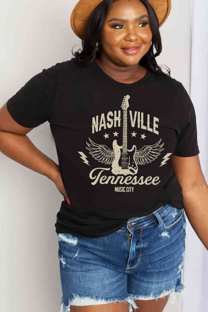 Simply Love Simply Love Full Size NASHVILLE TENNESSEE MUSIC CITY Graphic Cotton Tee | 1mrk.com