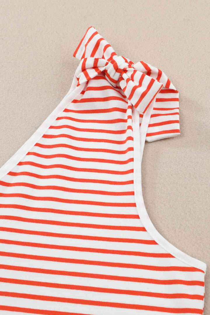 Star and Stripe V-Neck Bow Detail Tank | 1mrk.com