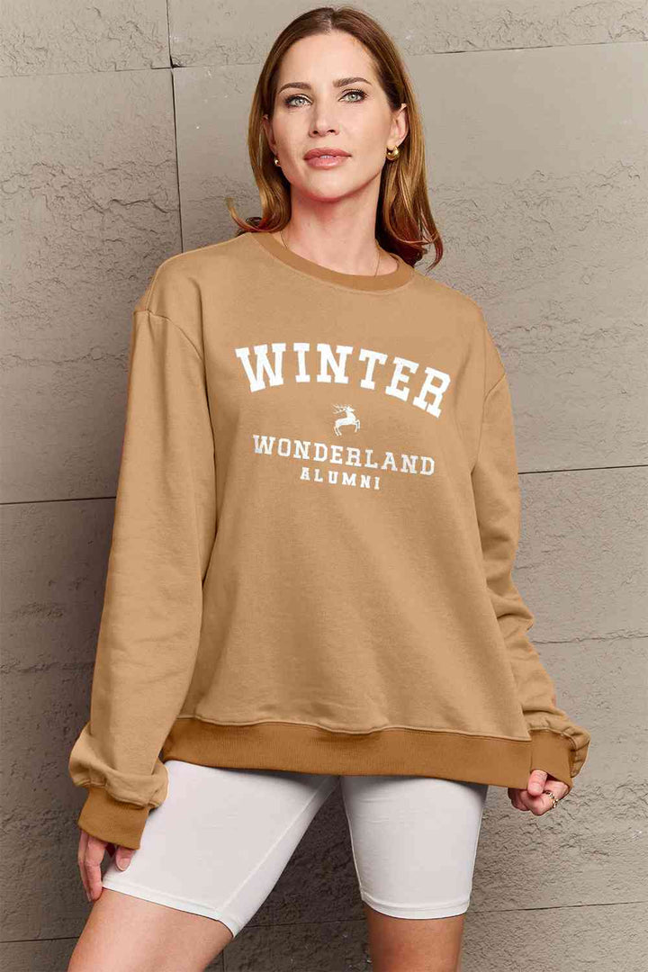 Simply Love Full Size WINTER WONDERLAND ALUMNI Graphic Long Sleeve Sweatshirt |1mrk.com