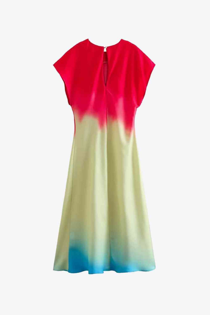 Gradient Round Neck Midi Dress |1mrk.com