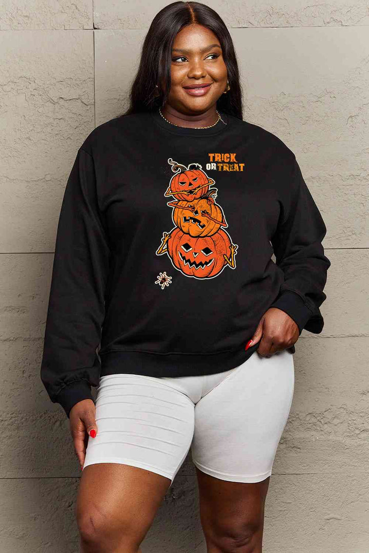 Simply Love Full Size TRICK OR TREAT Graphic Sweatshirt |1mrk.com