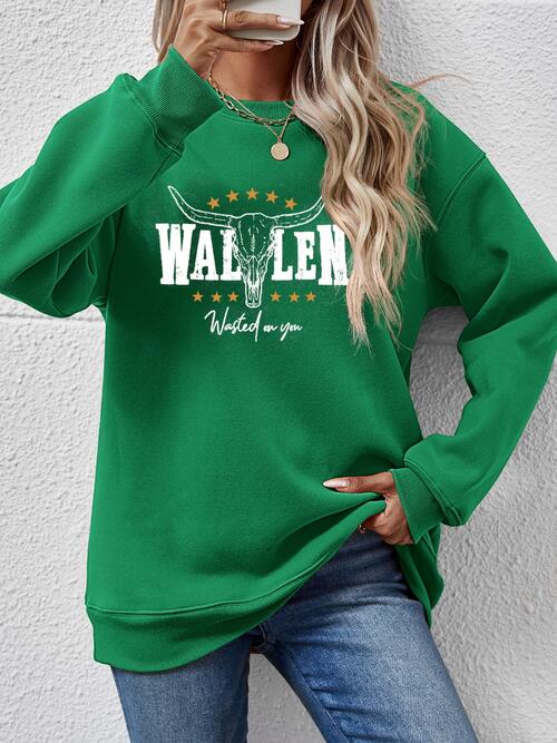 Graphic Round Neck Dropped Shoulder Sweatshirt |1mrk.com