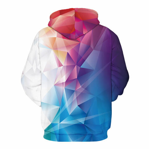 Full Size Geometric Drawstring Hoodie with Pockets |1mrk.com