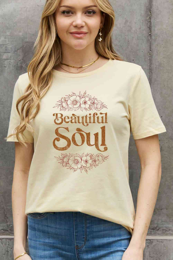 Simply Love Full Size BEAUTIFUL SOUL Graphic Cotton Tee | 1mrk.com