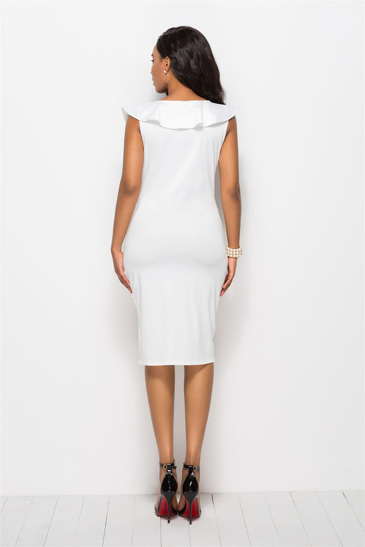 Ruched Ruffled Cap Sleeve Dress | Trendsi