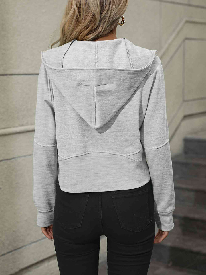 Zip-Up Raglan Sleeve Hoodie with Pocket | 1mrk.com