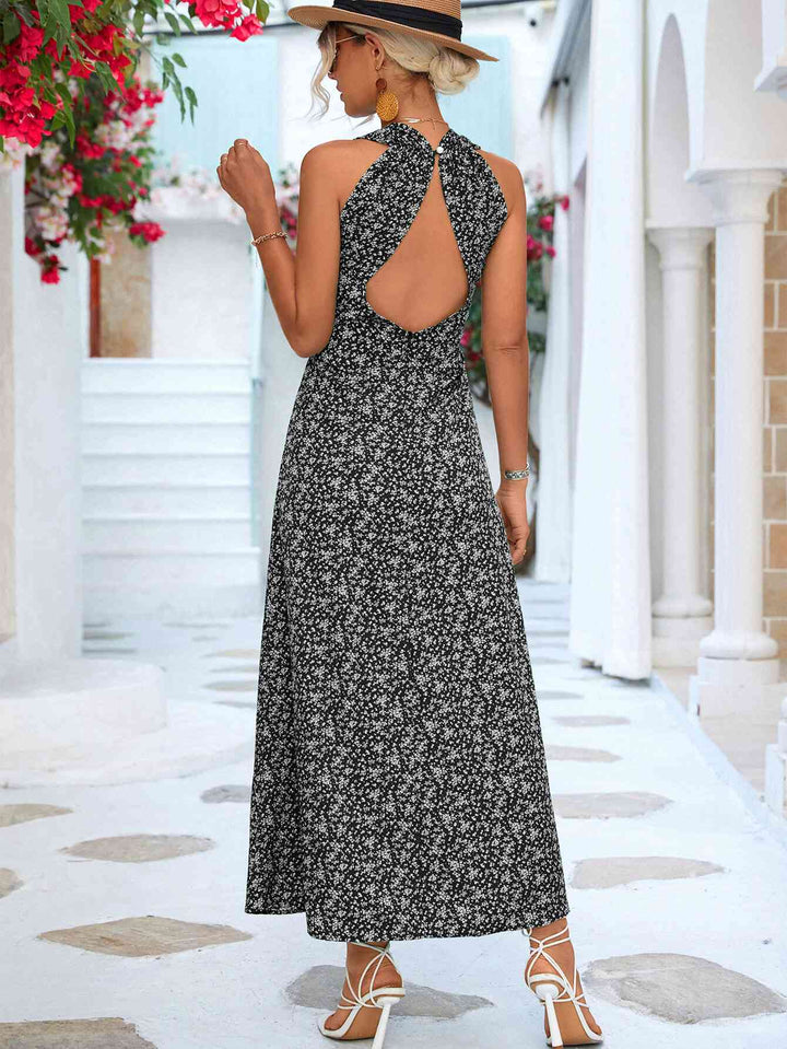 Printed Open Back Sleeveless Maxi Dress | 1mrk.com