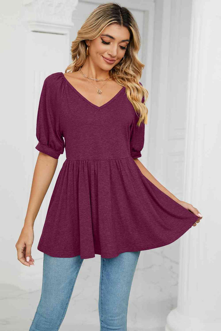 V-Neck Babydoll Top | 1mrk.com