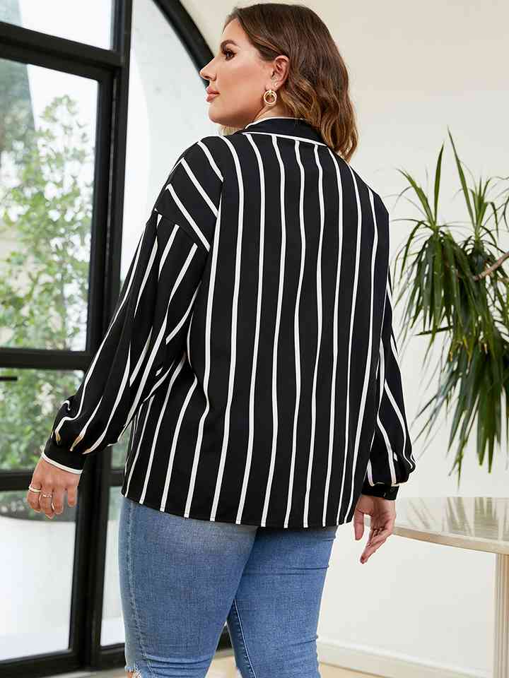 Plus Size Striped Shirt |1mrk.com